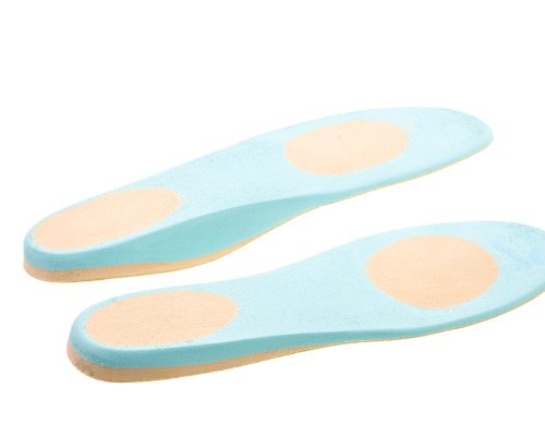 Closeup of a pair of orthopedic shoe insoles